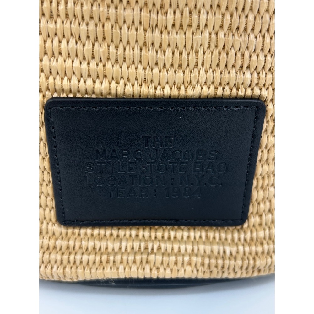 "NWT" Marc Jacobs The Woven Straw Bucket Bag- Leather Shoulder Bag- Luxury - Picture 8 of 12